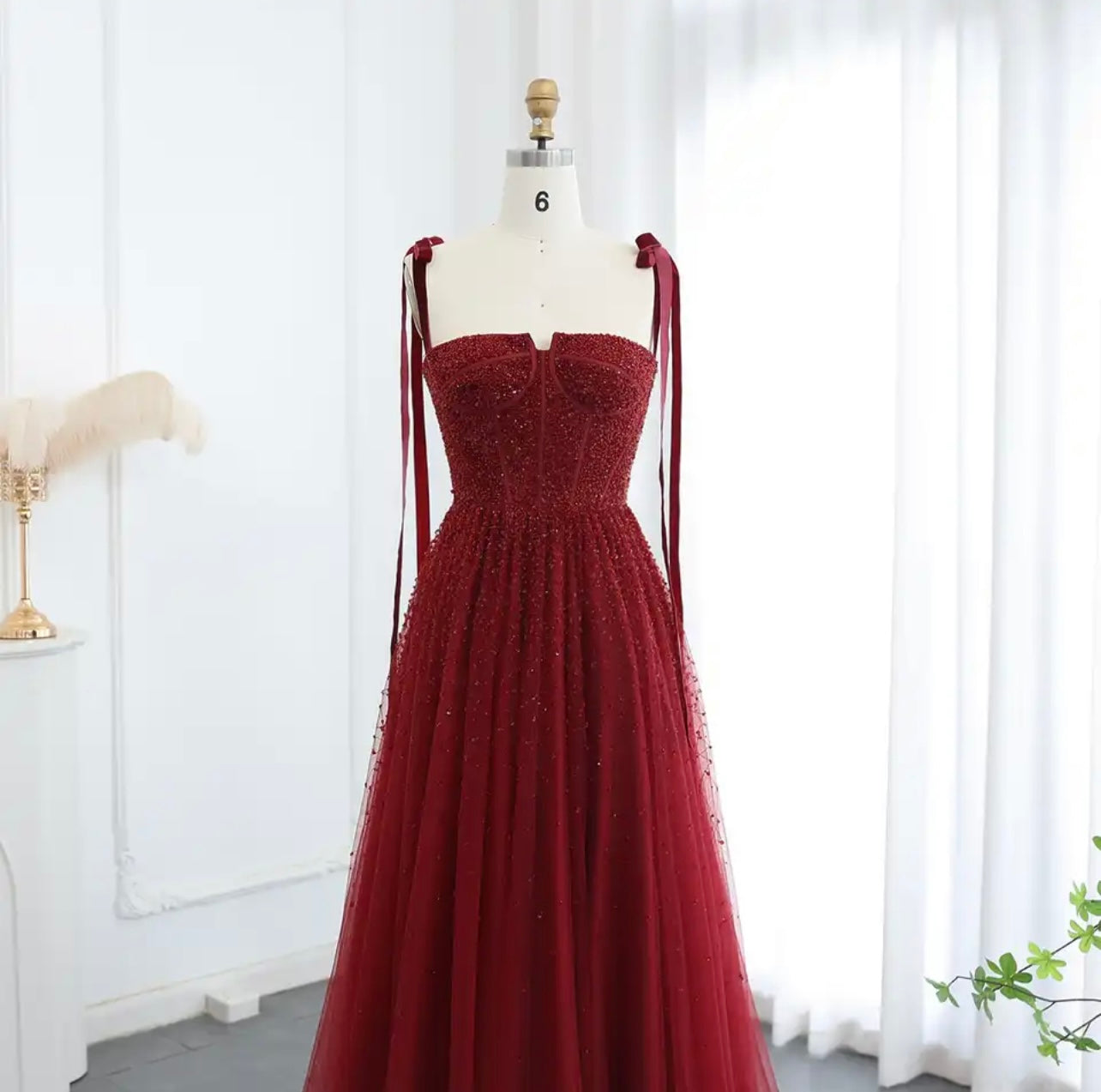 Embellished Beaded Wine Red Dubai Evening Dresses with Straps Arabic Elegant Women Guest of Wedding Gala Gown