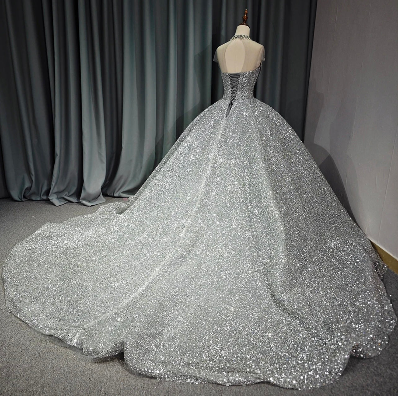silver quince dresses Appliques Ball Gown Off-the-Shoulder Satin Quinceanera Dress Quinceanera Collection 26042 DRESS GALAXY