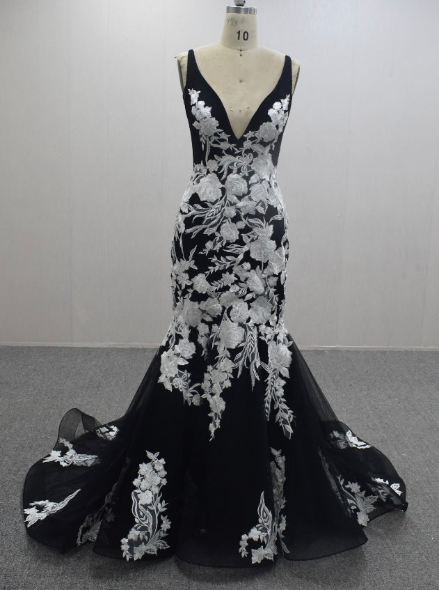 Black And White Breathtaking Wedding Dress